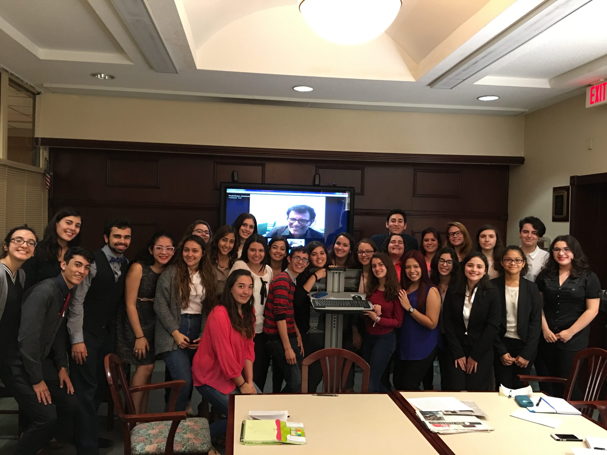 MLEC Students Skype with Nicholas Kristof