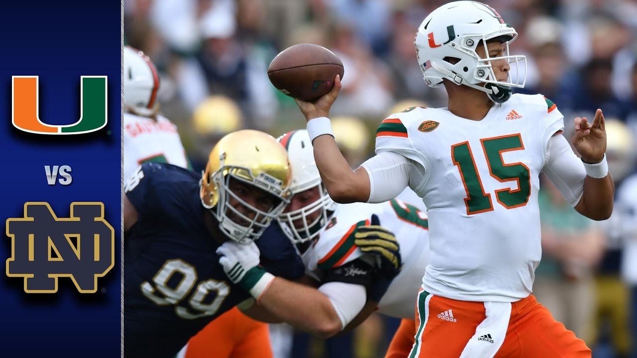 Football Talk: Miami Blowout No. 3 vs. Notre Dame in Renewed Rivalry Matchup