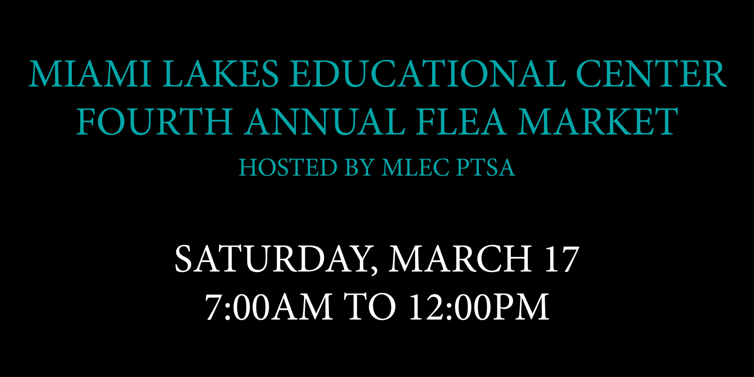 Miami Lakes Educational Center Flea Market